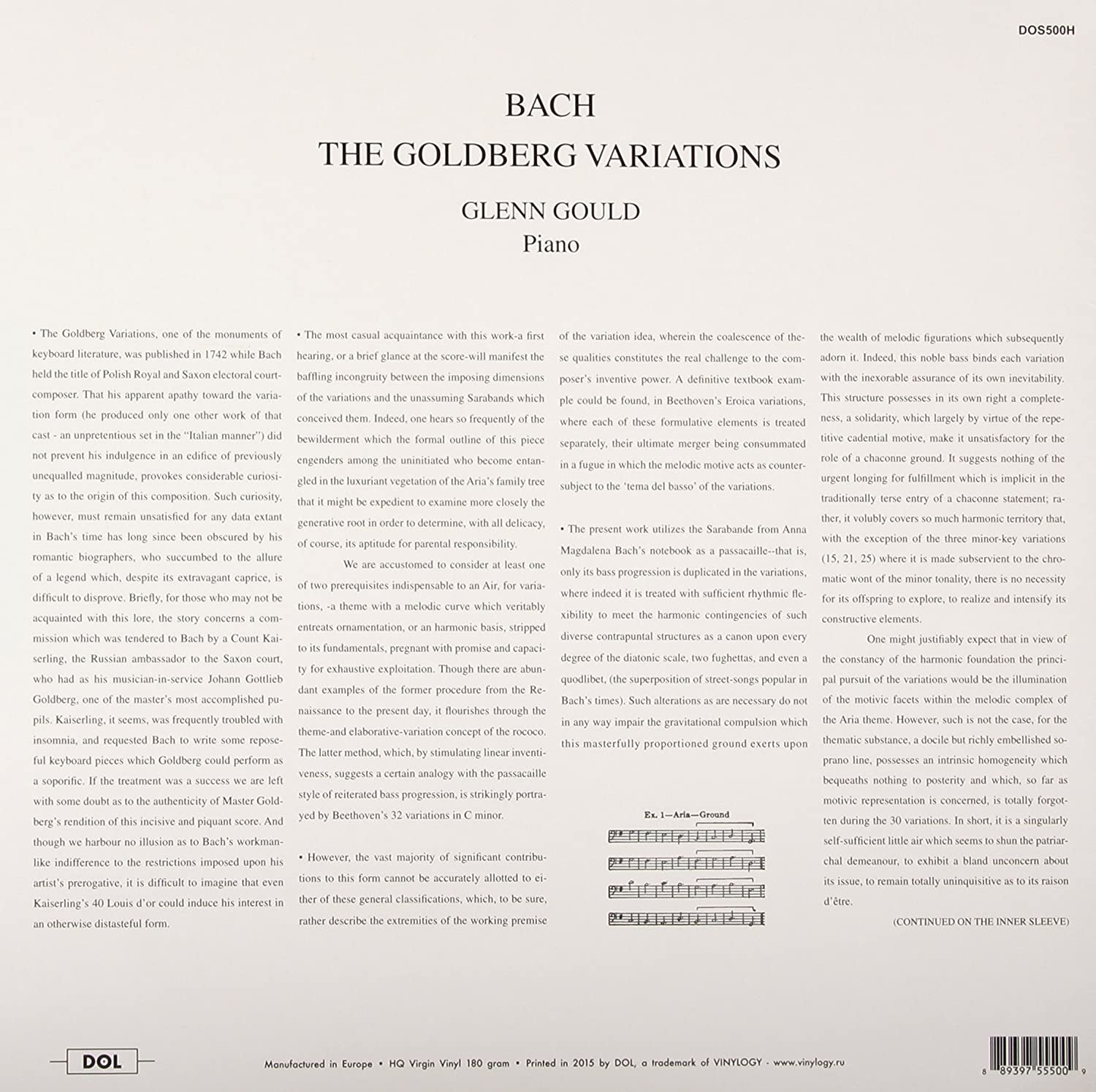 The Goldberg Variations - Vinyl | Glenn Gould