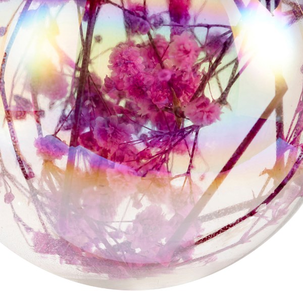 Glob de Craciun cu floare in interior - Bauble Glass Iris Dry Flower - mai multe modele | Kaemingk - 1 | YEO