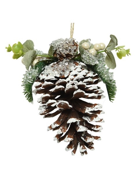 Decoratiune Craciun - Pinecone Sugar, Leaves, Berries & Beads | Kaemingk