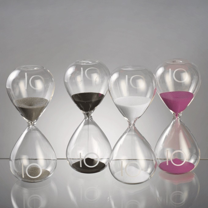 Clepsidra 10 minute - Hourglass 16 cm, gri | Mascagni Casa - 1 | YEO