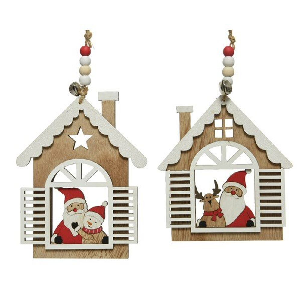 Decoratiune Craciun - Hanging Santa House - Modele diferite | Kaemingk - 1 | YEO