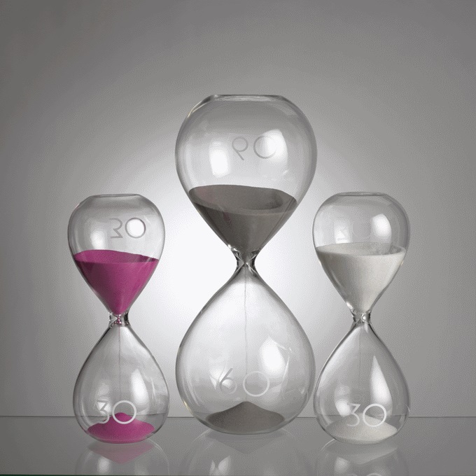 Clepsidra 30 minute - Hourglass 20 cm, gri | Mascagni Casa - 1 | YEO