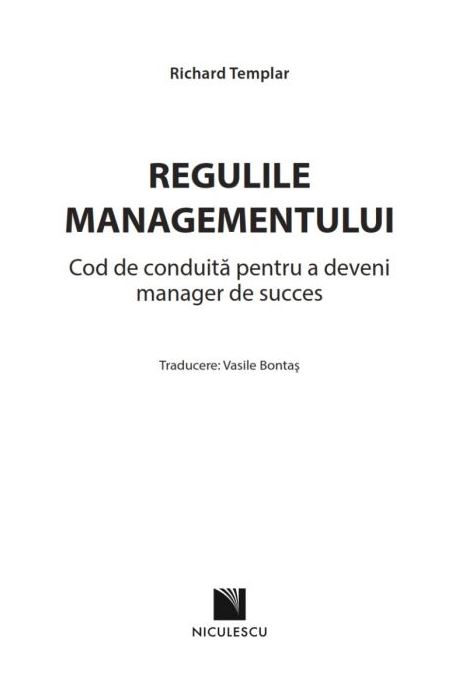 Regulile managementului | Richard Templar