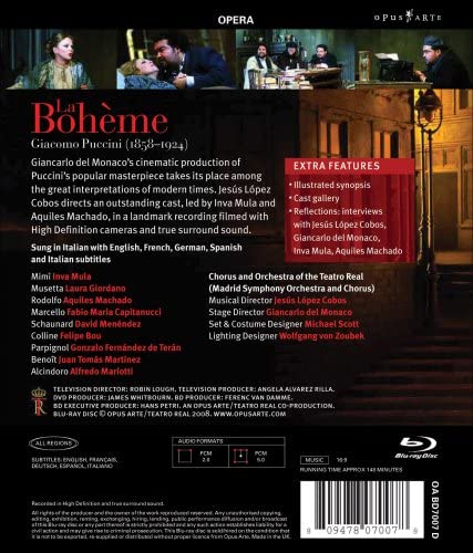 Puccini: La Boheme (Blu-ray Disc) | Inva Mula, Aquiles Machado, Chorus and Orchestra of Teatro Real, Jesus Lopez Cobos