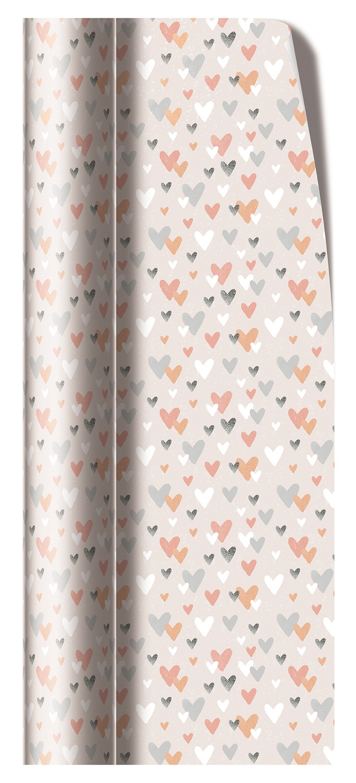 Hartie de impachetat - Hearts - Roll Wrap | The Great British Card Company