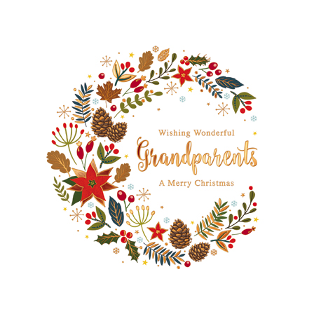 Felicitare - Grandparents - Xmas Foliage | Great British Card Company