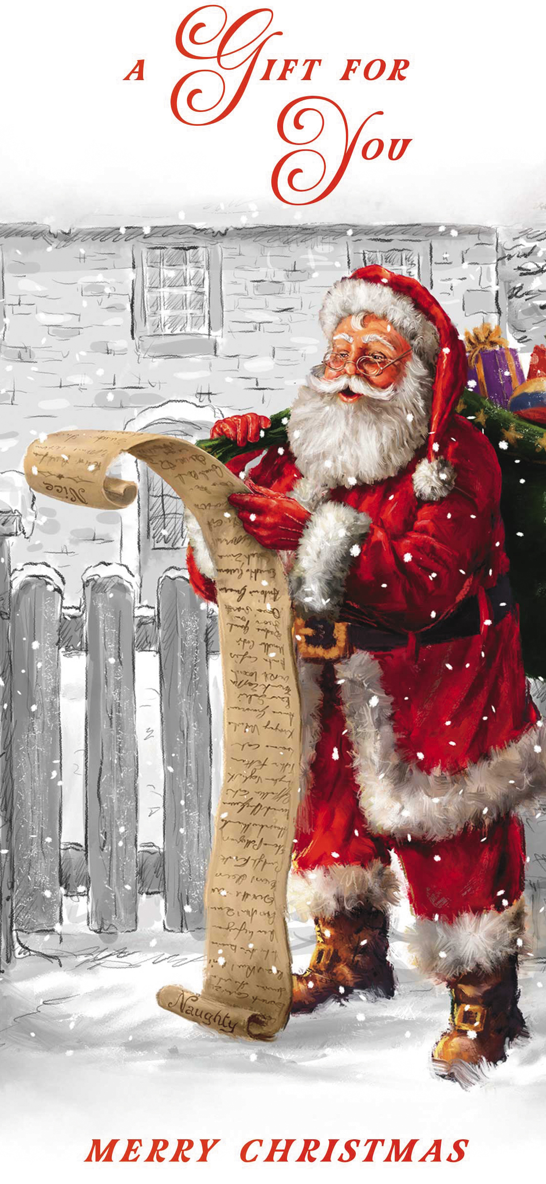 Felicitare - Money Wallet - Santa`s List | Great British Card Company