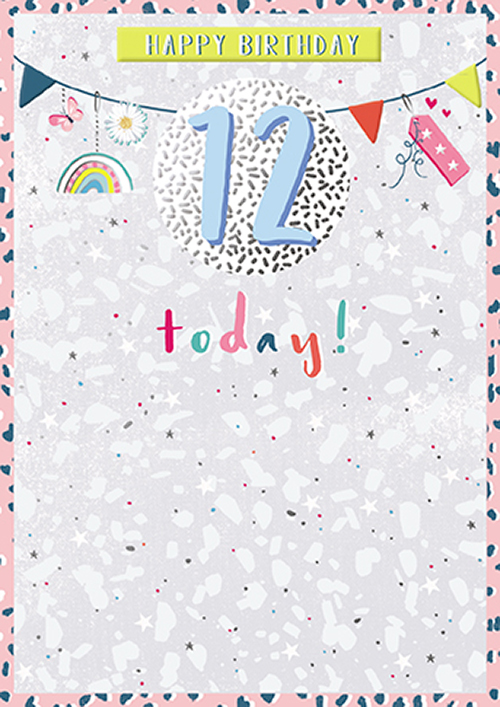 Felicitare - Happy Birthday 12 Today! - fete | Great British Card Company