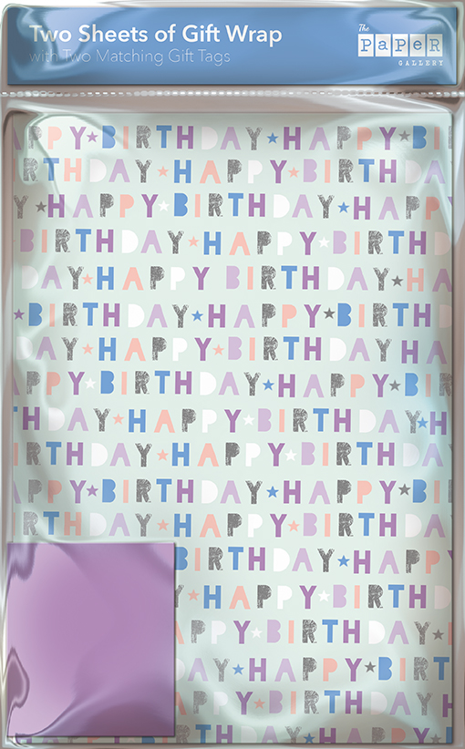 Hartie de impachetat - Happy Birthday Wrap & Tag | Great British Card Company