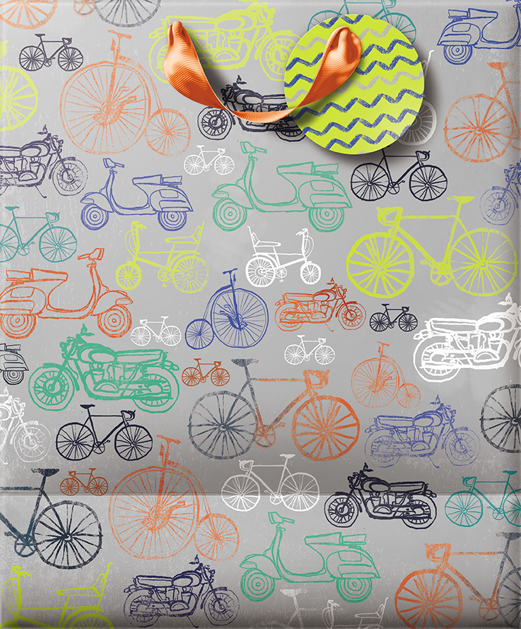 Punga de cadou - Large - Multi Bikes | Great British Card Company