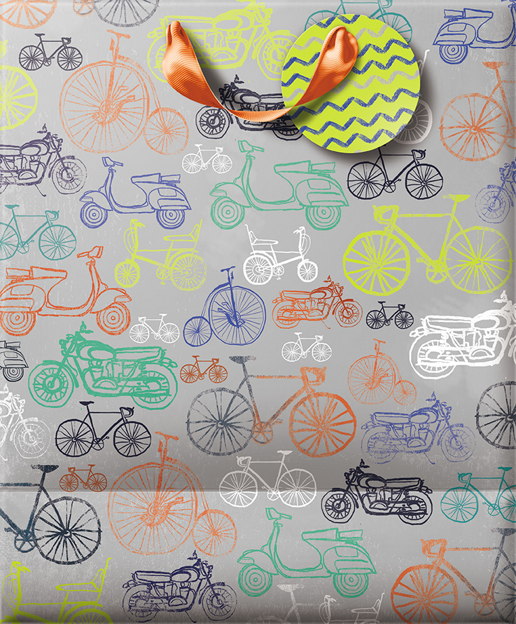 Punga de cadou - Large - Multi Bikes | The Great British Card Company