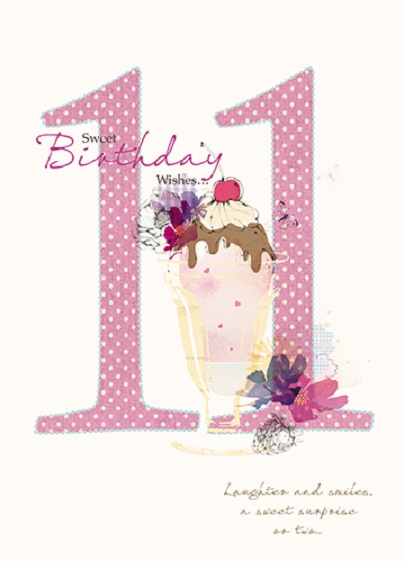 Felicitare - 11 Happy Birthday! - fete | Great British Card Company