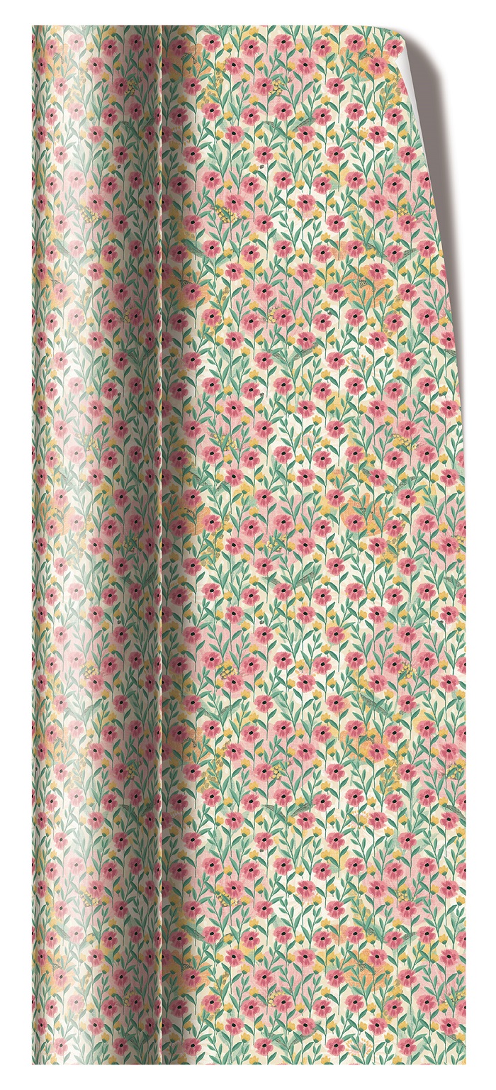 Hartie de impachetat - Little Flower Field - Roll Wrap | The Great British Card Company