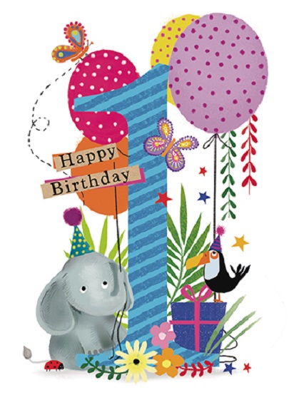 Felicitare - Age 1 - Elephant | Great British Card Company