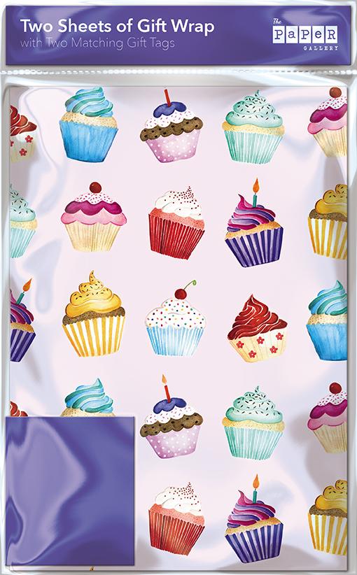 Hartie de impachetat - Cupcakes Wrap & Tag | Great British Card Company