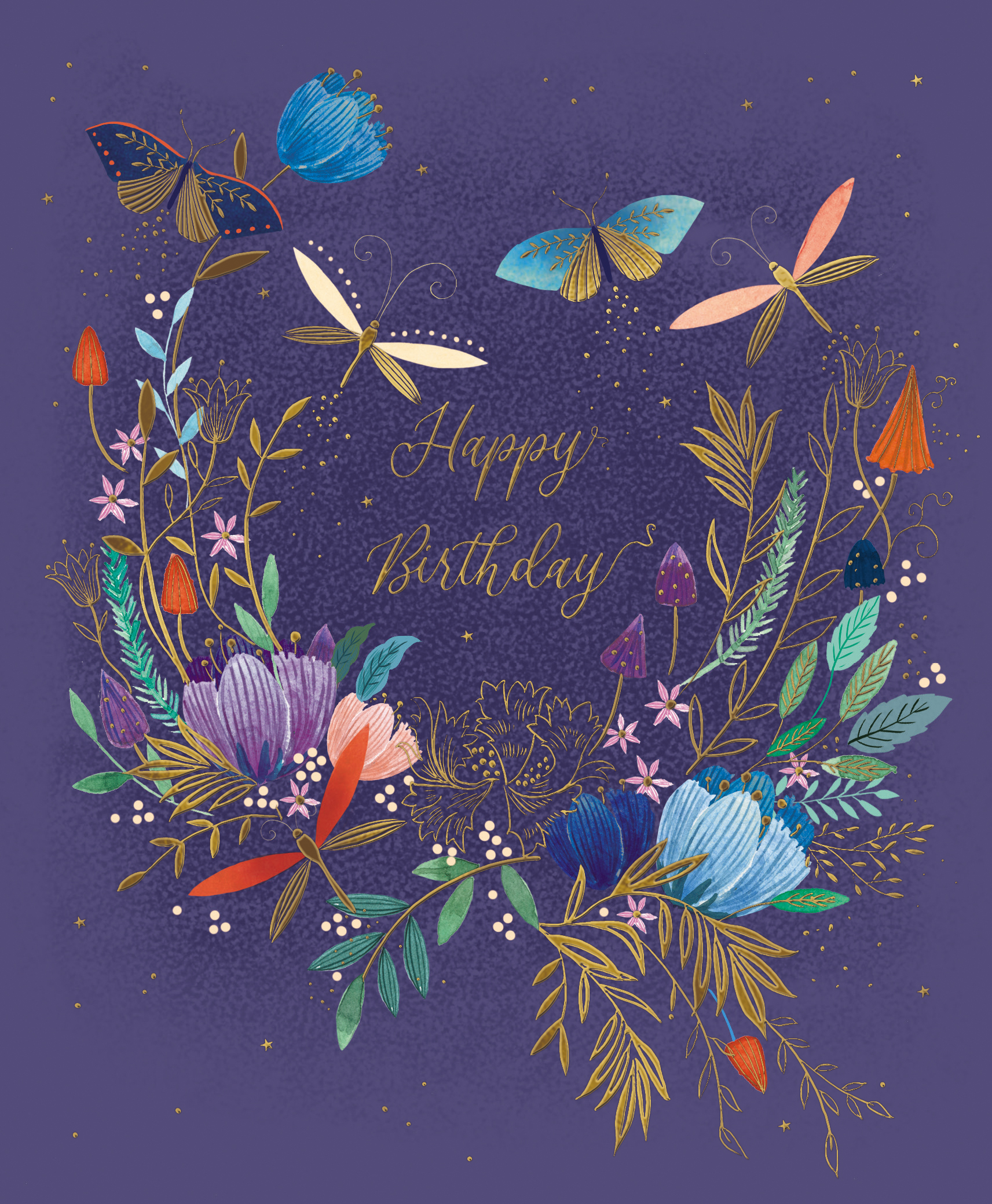 Felicitare - Moonlit Flora - Happy Birthday | Great British Card Company