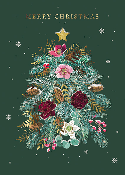 Felicitare - Fern Tree - Merry Christmas | Great British Card Company