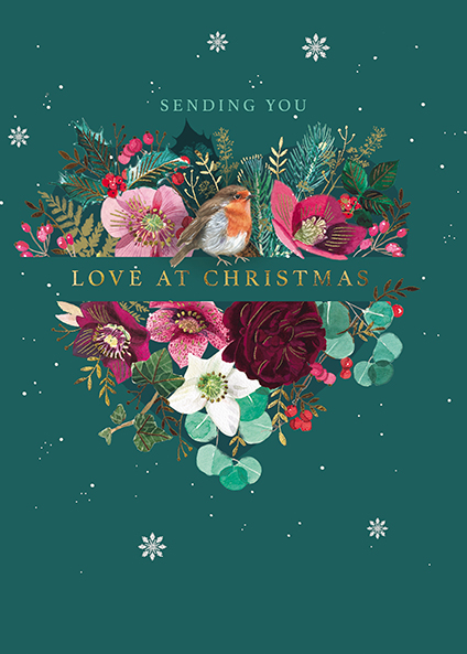 Felicitare - Robin Love - Love at Christmas | Great British Card Company