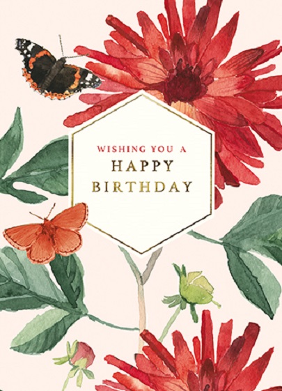 Felicitare - Crimson Dahlia | Great British Card Company