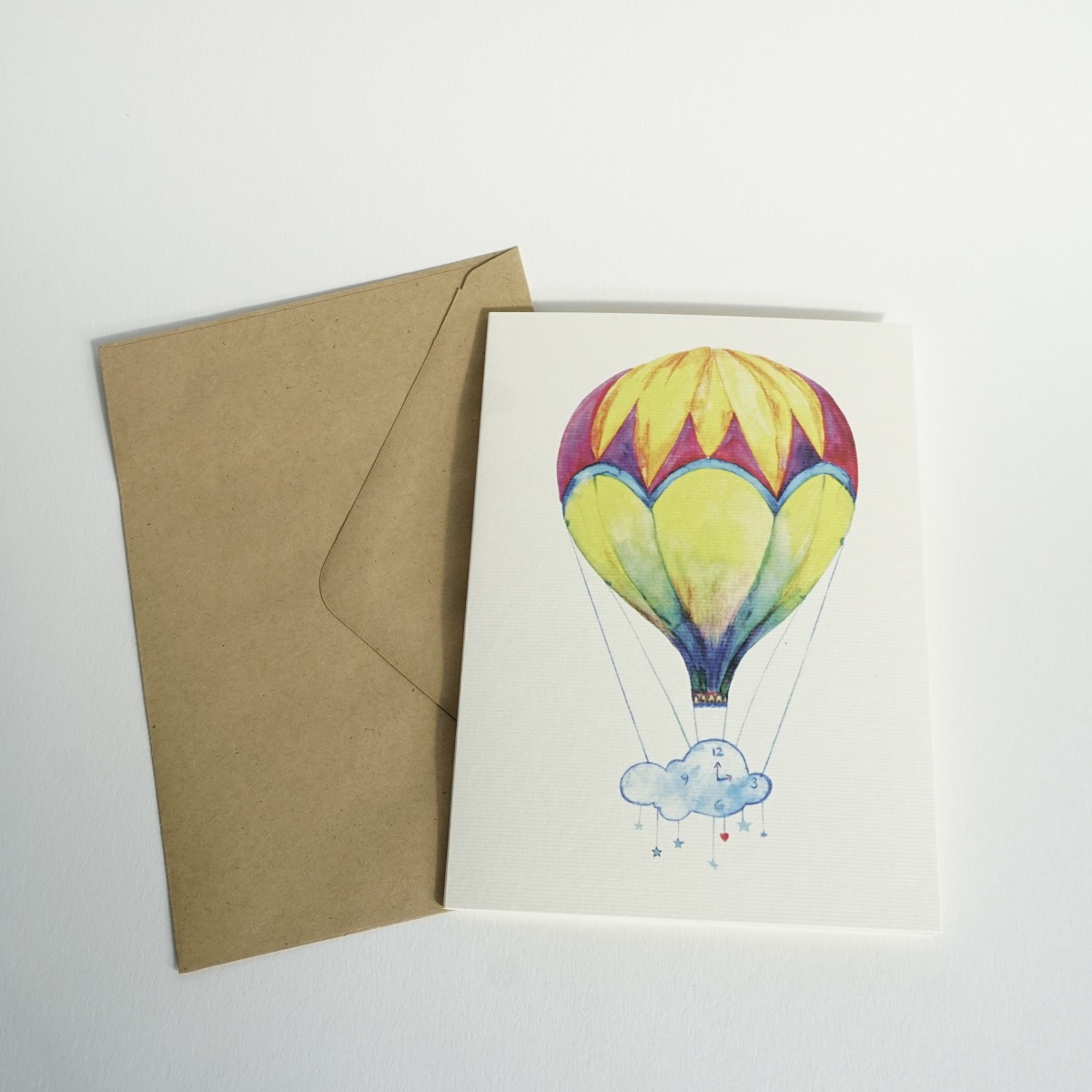 Felicitare - Balon cu aer cald - Timp | Ana-Maria Galeteanu Ilustrator