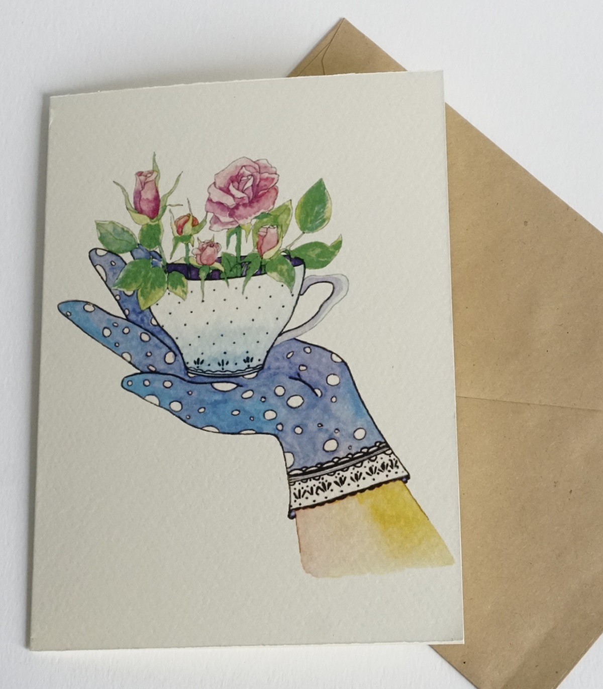 Felicitare - Ceai cu petale de trandafir | Ana-Maria Galeteanu Ilustrator