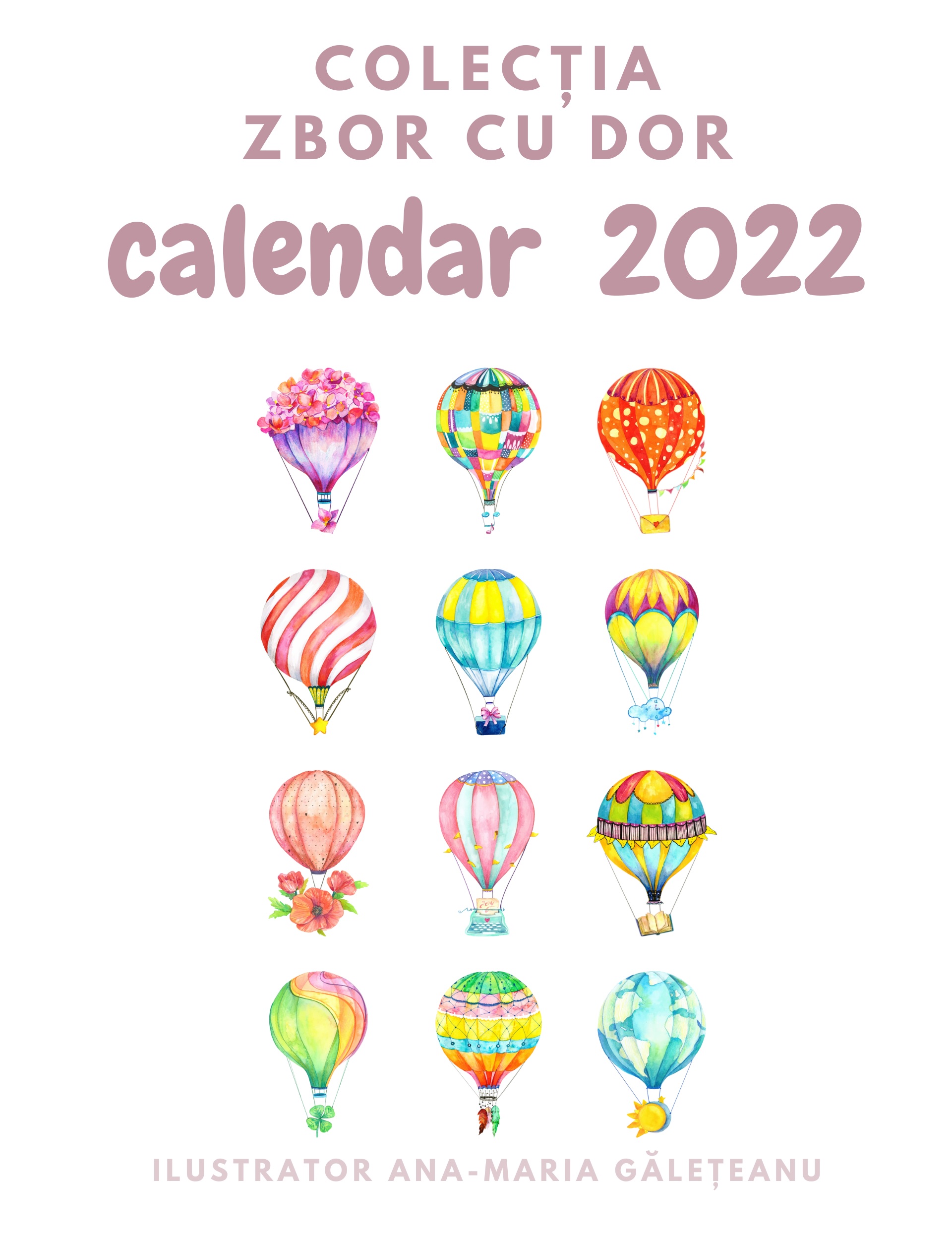 Calendar 2022 - Zbor cu Dor | Ana-Maria Galeteanu Ilustrator