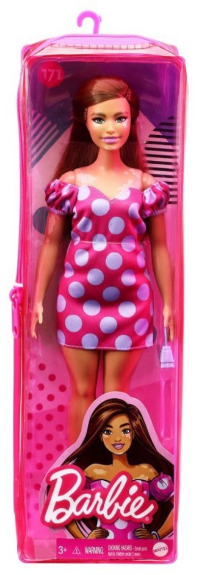 Papusa - Barbie Fashionistas - Satena cu rochie roz cu buline | Mattel - 7 | YEO