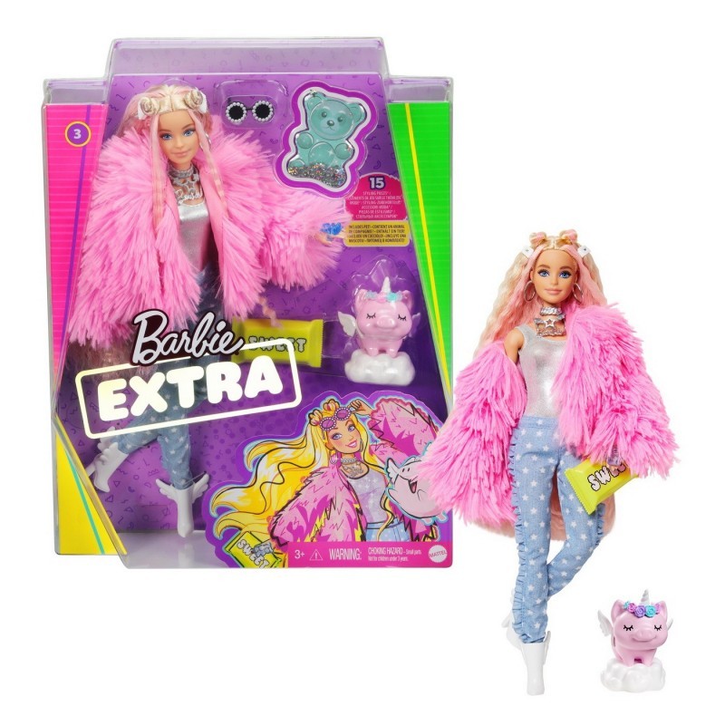 Papusa - Barbie Extra - Fluffy Pinky | Mattel