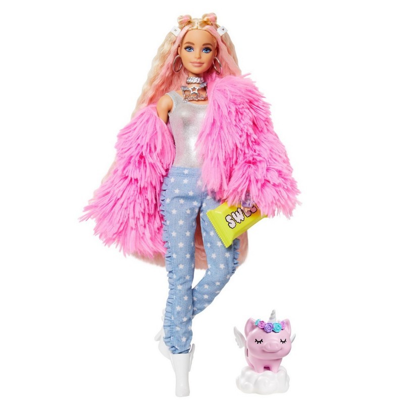 Papusa - Barbie Extra - Fluffy Pinky | Mattel - 1 | YEO