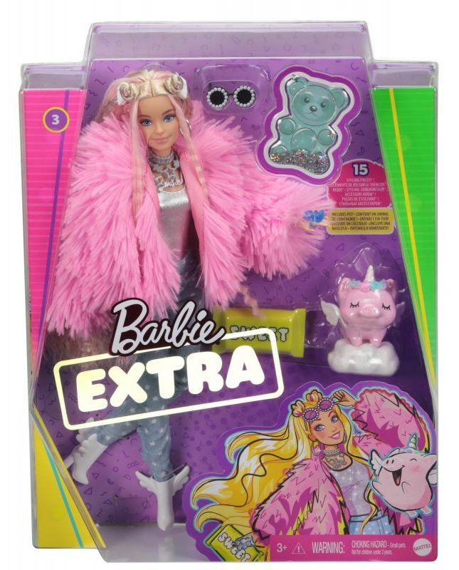 Papusa - Barbie Extra - Fluffy Pinky | Mattel - 7 | YEO