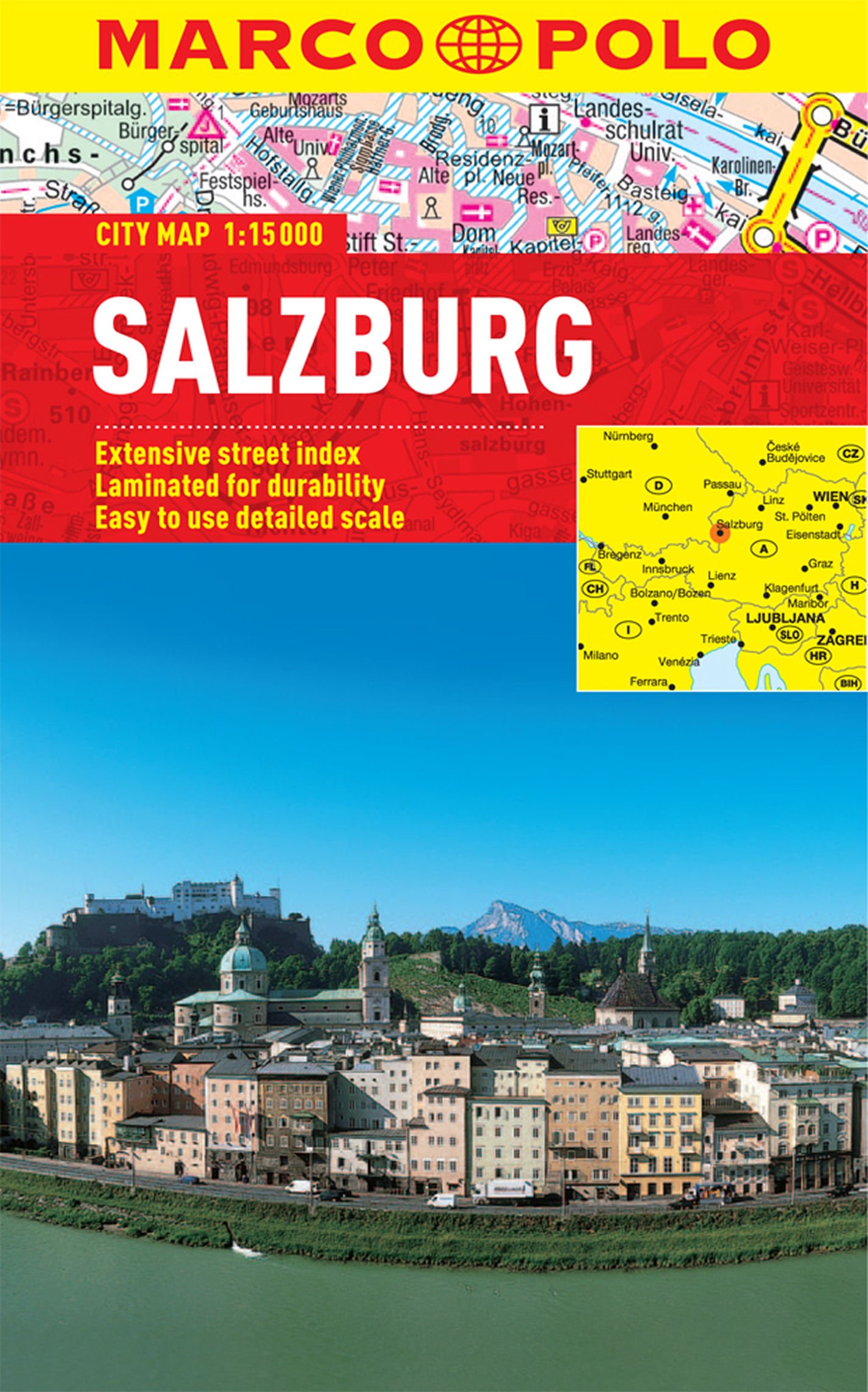 Salzburg Marco Polo Laminated City Map |