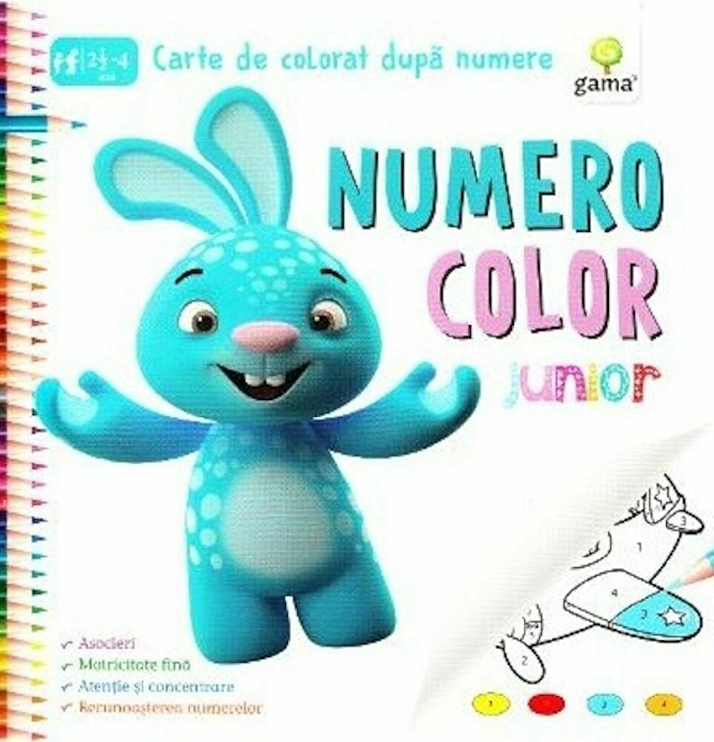Numero Color Junior. Carte de colorat dupa numere | carturesti.ro imagine 2022