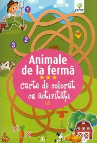 Animale de la ferma - Carte de colorat cu activitati |