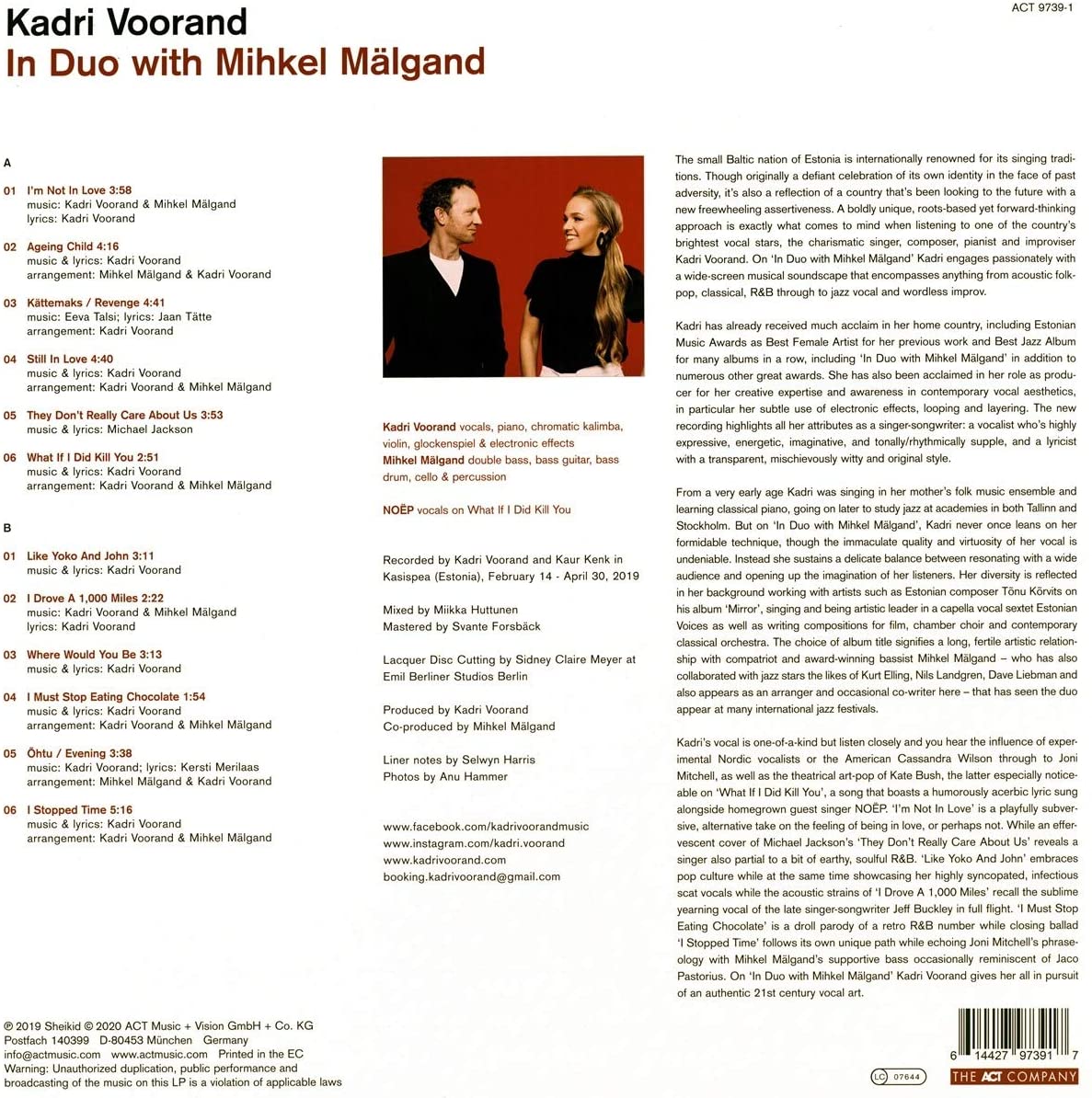 In Duo With Mihkel Malgand - Vinyl | Kadri Voorand