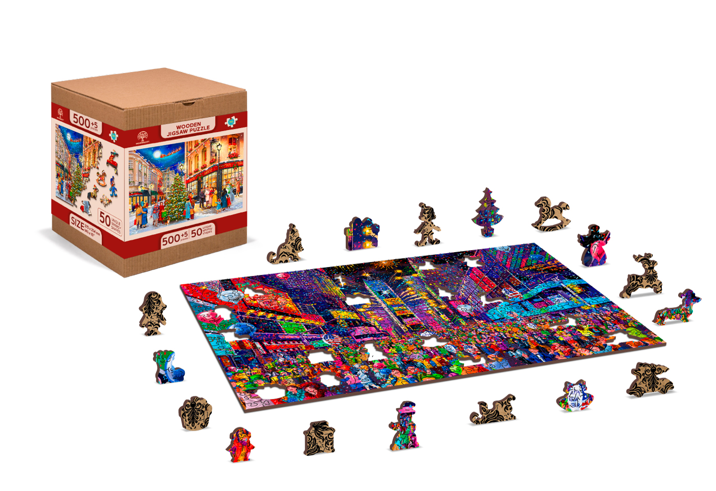 Puzzle din lemn - XL - New Year`s Eve | Wooden City - 4