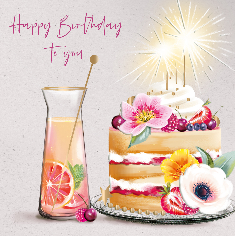 Felicitare - Happy Birthday To You, cocktail & cake | Ling Design