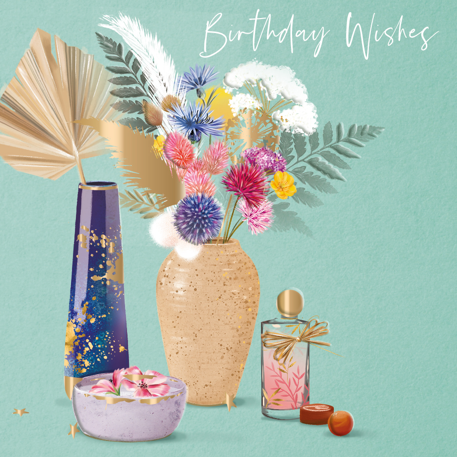 Felicitare - Birthday Wishes, flowers & perfume | Ling Design