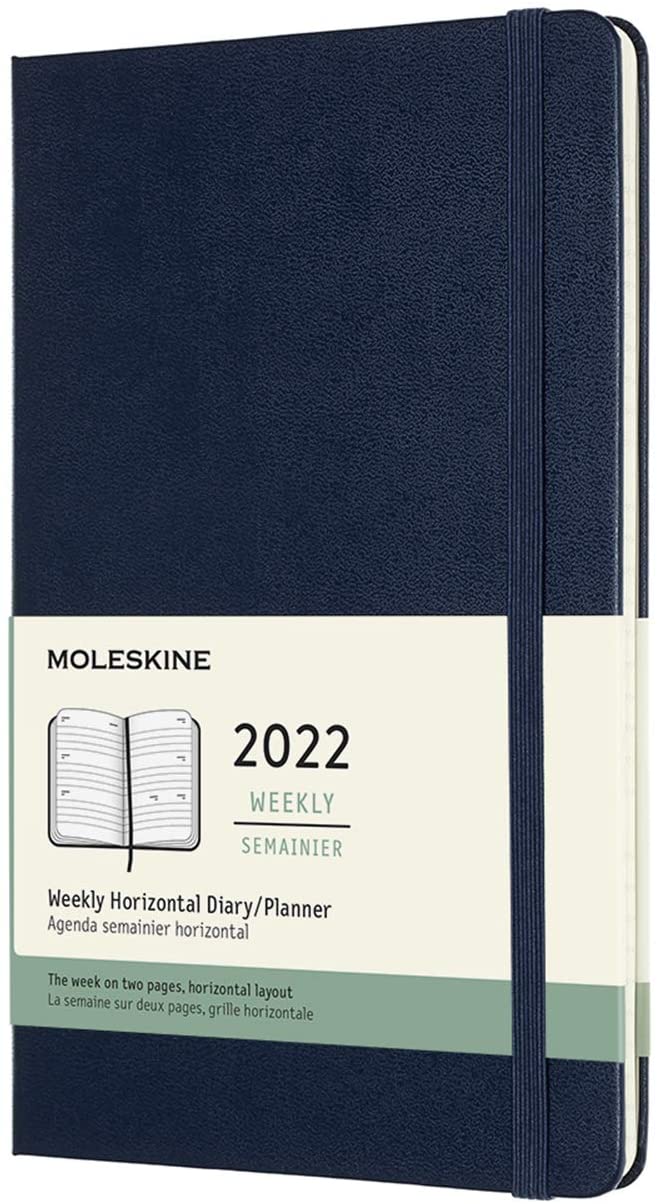 Agenda 2022 - 12-Month Weekly Horizontal Planner - Large, Hard Cover - Sapphire Blue | Moleskine image0