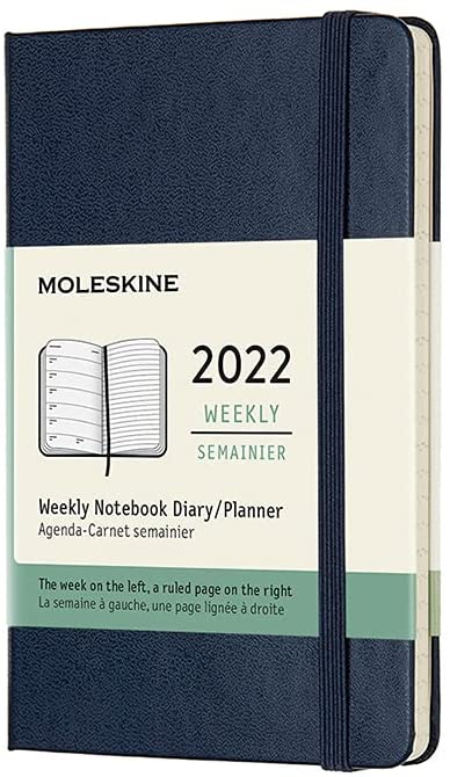 Agenda 2022 - 12-Month Weekly Planner - Pocket, Hard Cover - Sapphire Blue | Moleskine