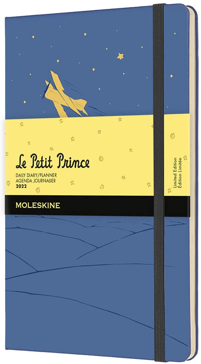 Agenda 2022 - 12-Month Daily Planner - Large, Hard Cover - Le Petit Prince - Aeroplane - Forget-Me-Not Blue | Moleskine
