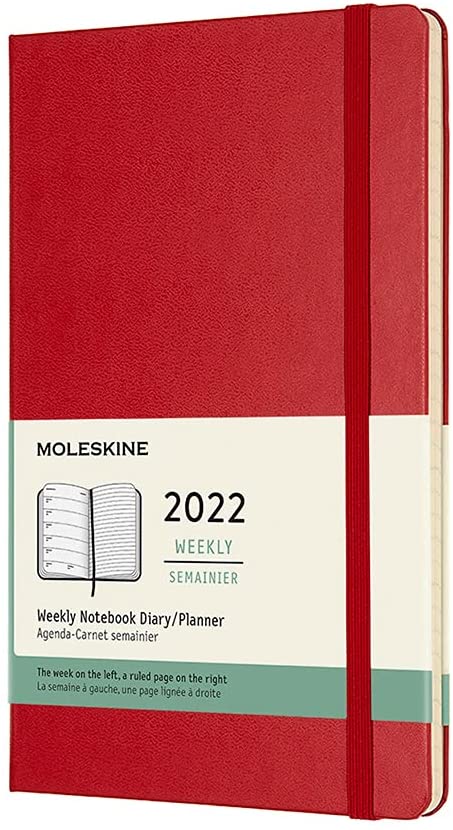 Agenda 2022 - 12-Month Weekly Planner - Large, Hard Cover - Scarlet Red | Moleskine