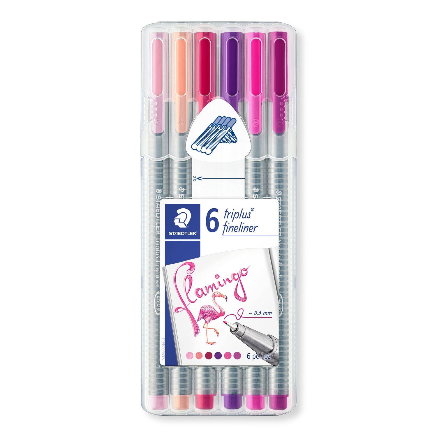 Set linere - Flamingo 6 triplus fineliner | Staedtler - 7 | YEO