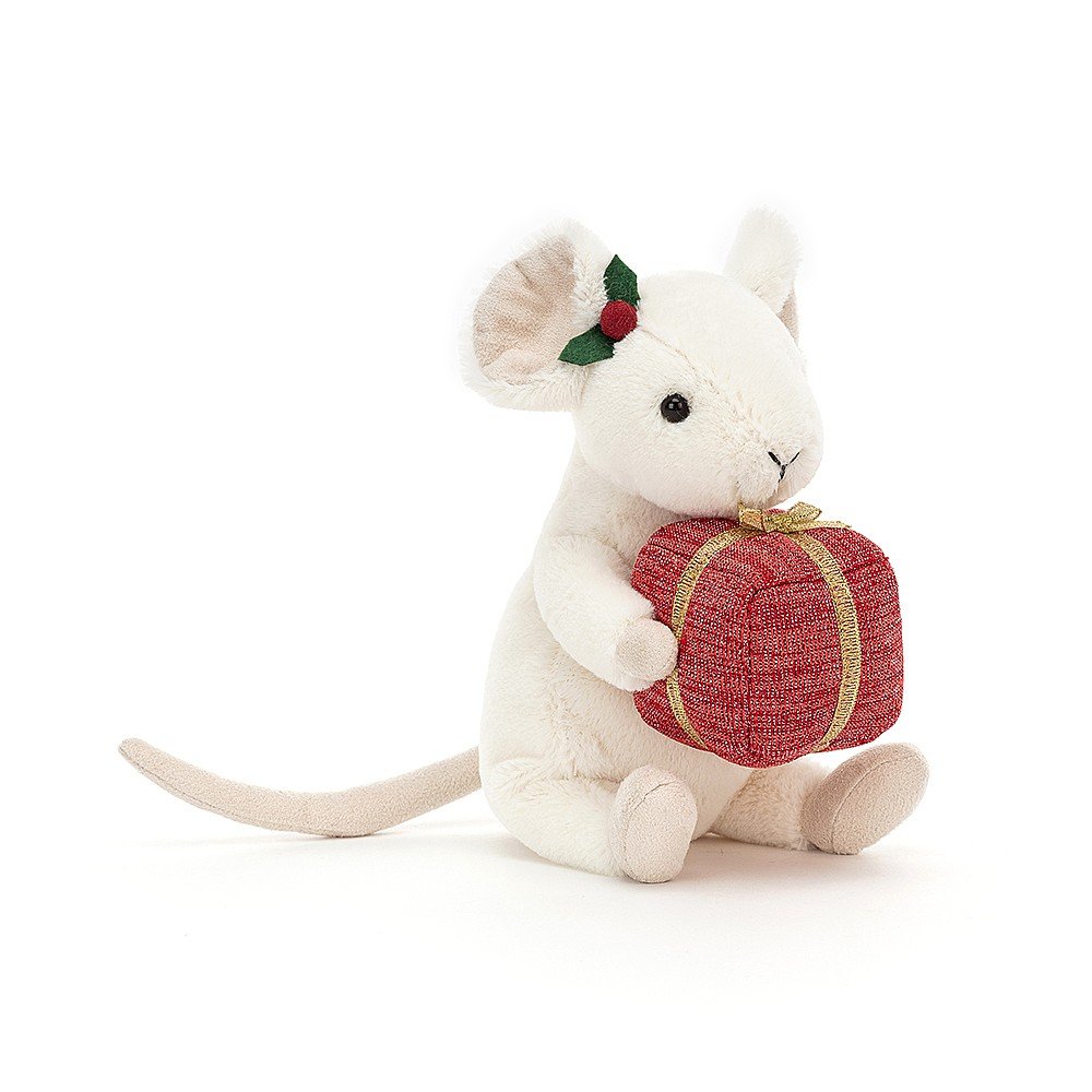 Jucarie de plus - Merry Mouse Present, 18 cm | Jellycat 