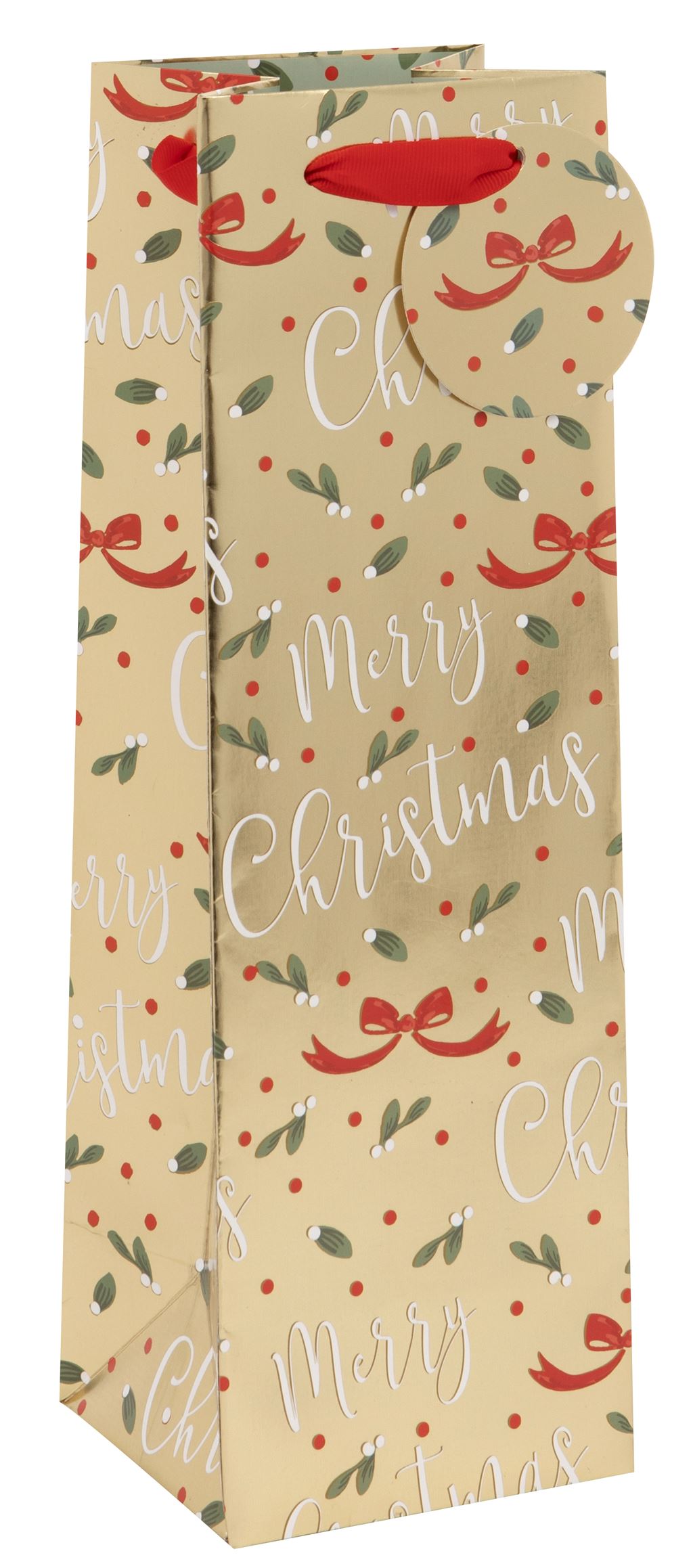 Punga de cadou - Bottle - Golden Merry Christmas | Glick