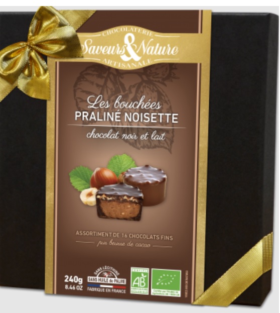 Praline de ciocolata amaruie si lapte cu alune de padure