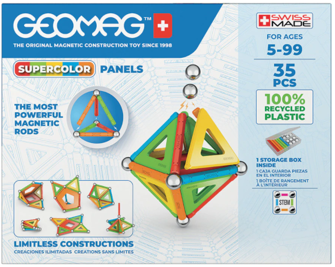 Set de constructie magnetic - Supercolor - Panels Recycled 35 piese | Geomag - 1 | YEO