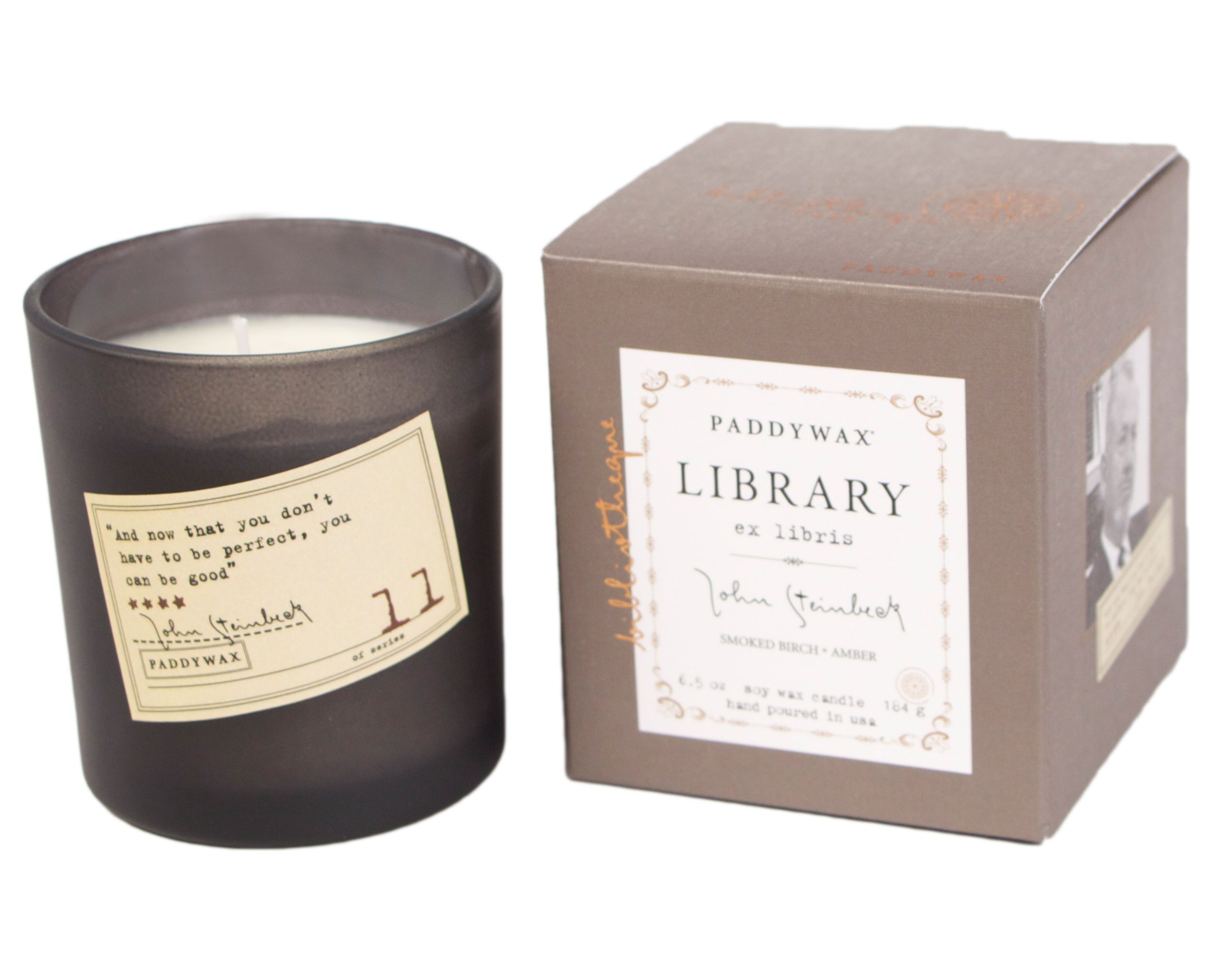 Lumanare - Library - Steinbeck - Smoked Birch and Amber, 170g | Paddywax