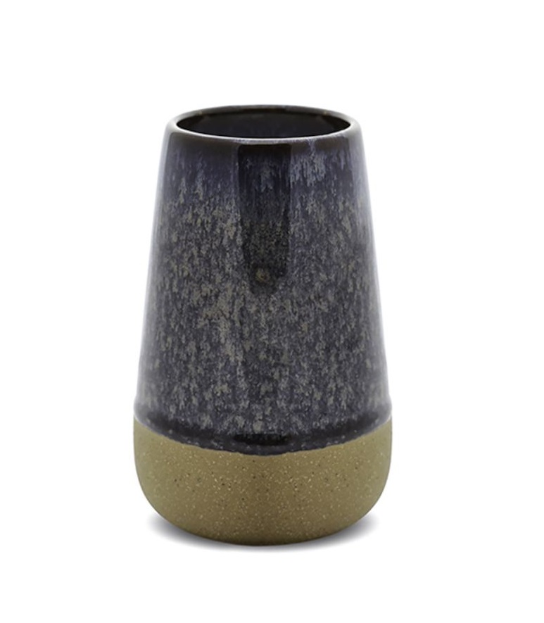 Lumanare - Kin Black Reactive Dripped Glaze On Raw Ceramic Base Black Fig + Rose