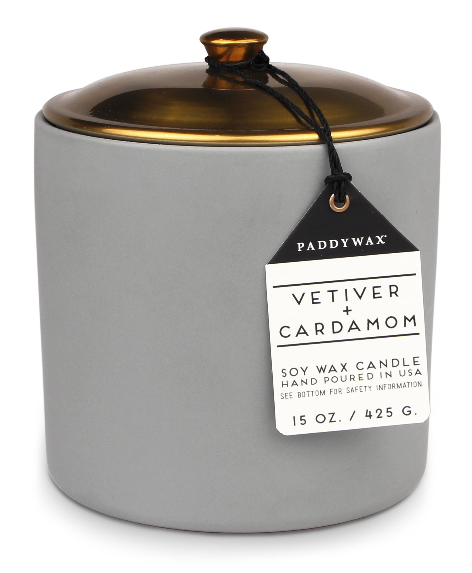 Lumanare - Hygge - 3-Wick Ceramic - Grey - Vetiver and Cardamom, 425g | Paddywax