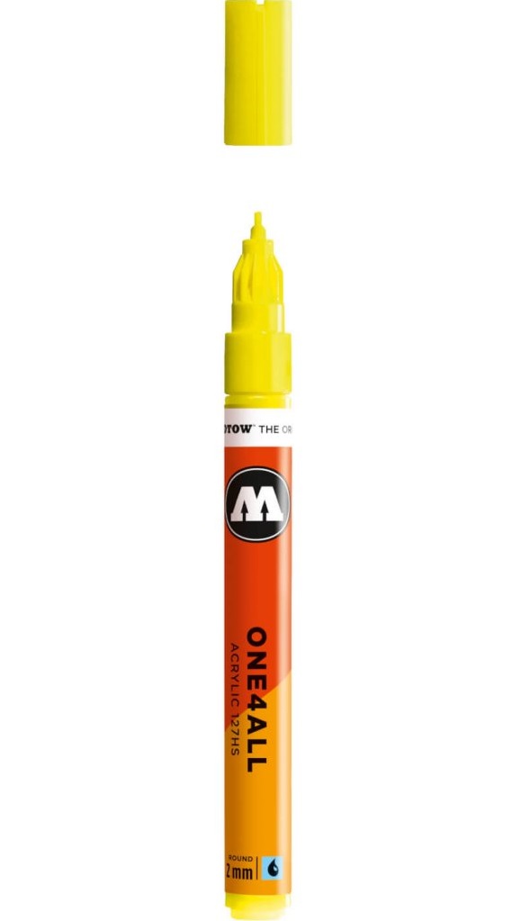 Marker acrilic - One4All 127HS 2 mm, Neon Yellow Fluorescent | Molotow